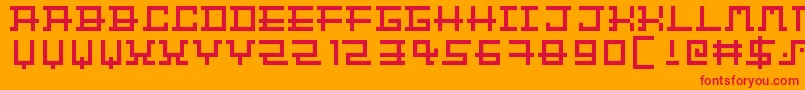 BitChips Font – Red Fonts on Orange Background