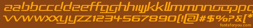 RepublikaIiExpItalic Font – Orange Fonts on Brown Background