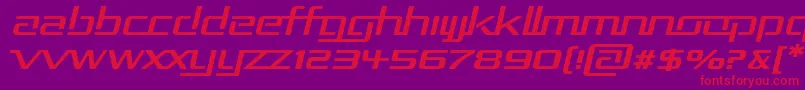 RepublikaIiExpItalic Font – Red Fonts on Purple Background