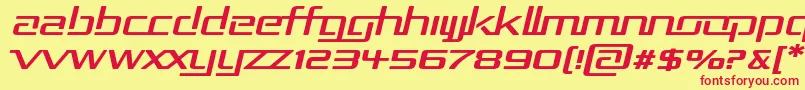 フォントRepublikaIiExpItalic – 赤い文字の黄色い背景