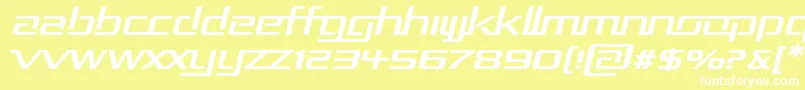RepublikaIiExpItalic Font – White Fonts on Yellow Background
