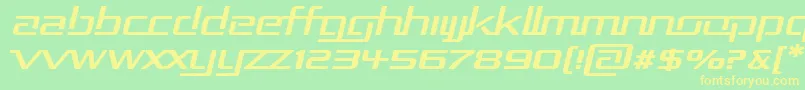RepublikaIiExpItalic Font – Yellow Fonts on Green Background