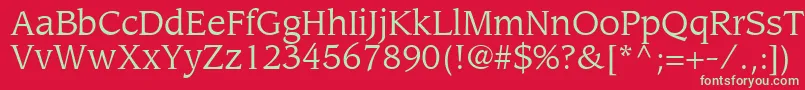 フォントAdvisorSsi – 赤い背景に緑の文字