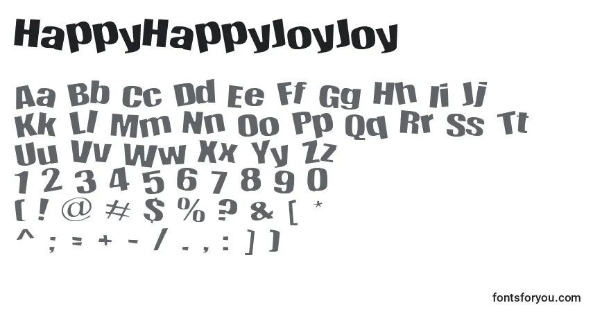 Czcionka HappyHappyJoyJoy – alfabet, cyfry, specjalne znaki