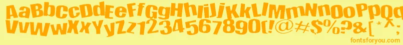 HappyHappyJoyJoy Font – Orange Fonts on Yellow Background