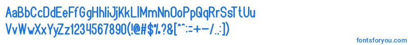 Bookmark Font – Blue Fonts on White Background