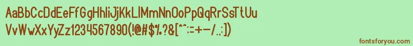 Bookmark Font – Brown Fonts on Green Background