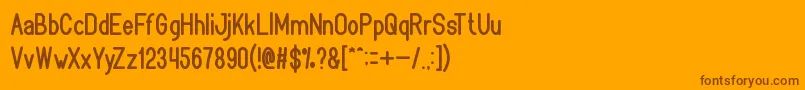 Bookmark-Schriftart – Braune Schriften auf orangefarbenem Hintergrund