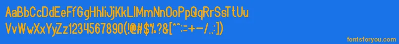 Bookmark Font – Orange Fonts on Blue Background