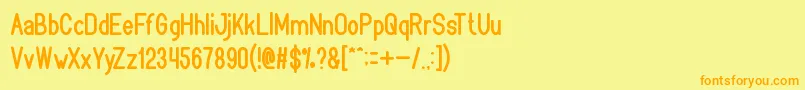 Bookmark Font – Orange Fonts on Yellow Background