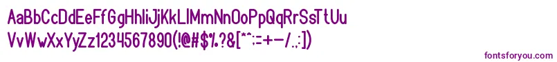 Bookmark Font – Purple Fonts on White Background