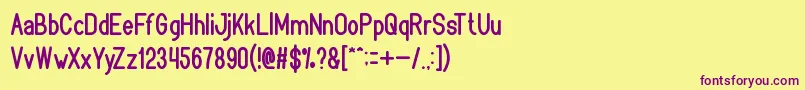 Bookmark Font – Purple Fonts on Yellow Background