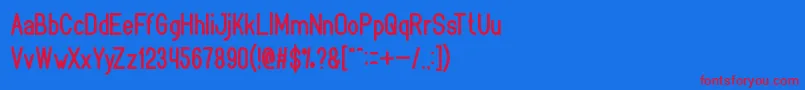 Bookmark-Schriftart – Rote Schriften auf blauem Hintergrund