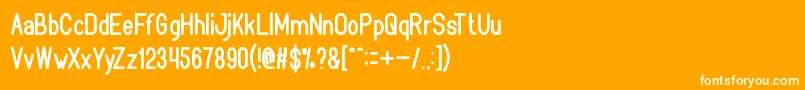 Bookmark Font – White Fonts on Orange Background