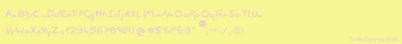 NonciclopediaBySabakuPiccolo-fontti – vaaleanpunaiset fontit keltaisella taustalla