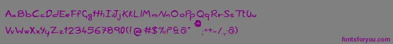 Шрифт NonciclopediaBySabakuPiccolo – фиолетовые шрифты на сером фоне