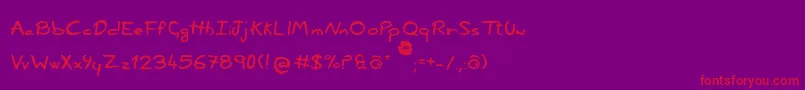 Czcionka NonciclopediaBySabakuPiccolo – czerwone czcionki na fioletowym tle