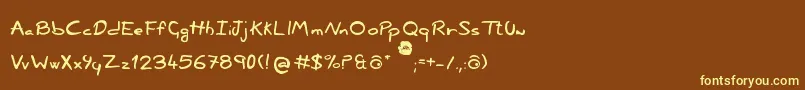 NonciclopediaBySabakuPiccolo-fontti – keltaiset fontit ruskealla taustalla