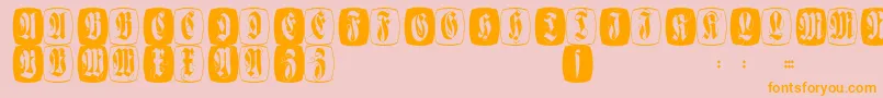 Flourishfcaps Font – Orange Fonts on Pink Background