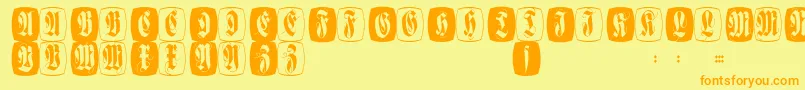 Police Flourishfcaps – polices orange sur fond jaune
