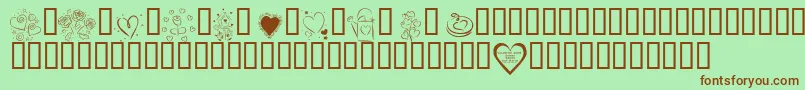 KrValentines2006 Font – Brown Fonts on Green Background