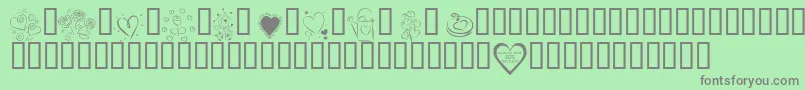 KrValentines2006 Font – Gray Fonts on Green Background