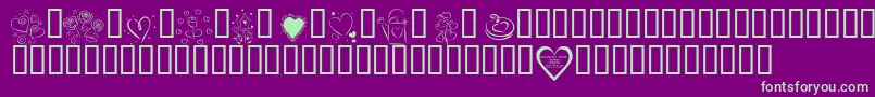 KrValentines2006 Font – Green Fonts on Purple Background