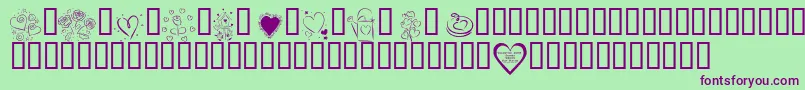 KrValentines2006 Font – Purple Fonts on Green Background