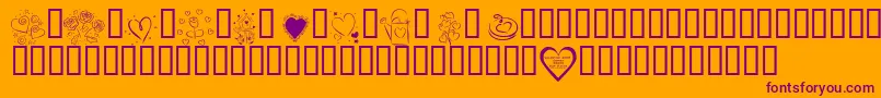 KrValentines2006 Font – Purple Fonts on Orange Background