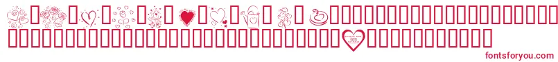 KrValentines2006 Font – Red Fonts on White Background