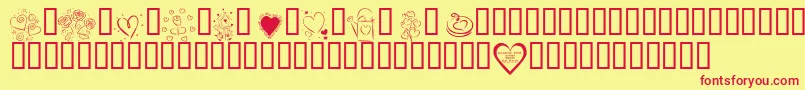 KrValentines2006 Font – Red Fonts on Yellow Background