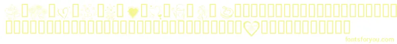 KrValentines2006 Font – Yellow Fonts on White Background