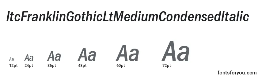 Размеры шрифта ItcFranklinGothicLtMediumCondensedItalic