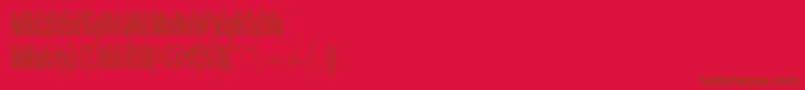 Fonte NovaLightUltraSsiThinUltraCondensed – fontes marrons em um fundo vermelho