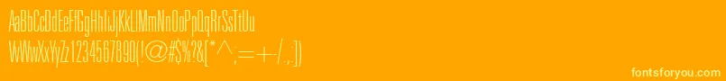 NovaLightUltraSsiThinUltraCondensed Font – Yellow Fonts on Orange Background