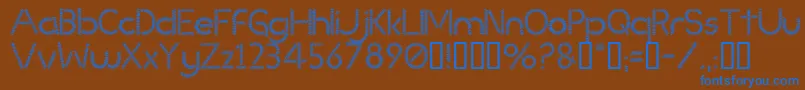 フォントSlinked ffy – 茶色の背景に青い文字