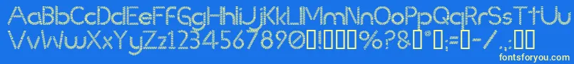 Slinked ffy Font – Yellow Fonts on Blue Background