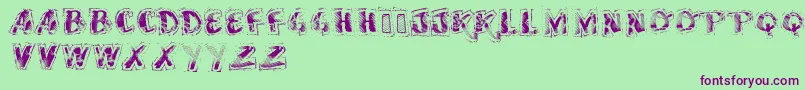 Vtkssscubbed Font – Purple Fonts on Green Background