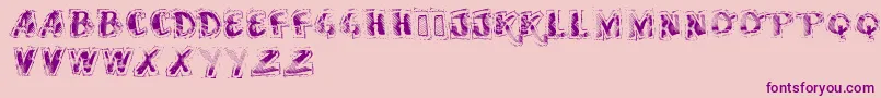 Vtkssscubbed-Schriftart – Violette Schriften auf rosa Hintergrund