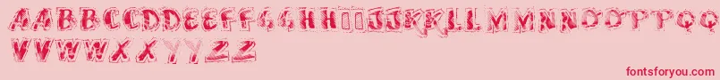 Vtkssscubbed-Schriftart – Rote Schriften auf rosa Hintergrund