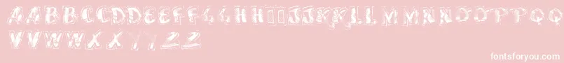 Vtkssscubbed-Schriftart – Weiße Schriften auf rosa Hintergrund