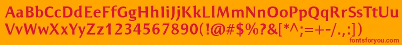 ResavskaBgSansBold Font – Red Fonts on Orange Background