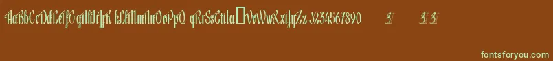 LagegoyescaNormalInwork Font – Green Fonts on Brown Background