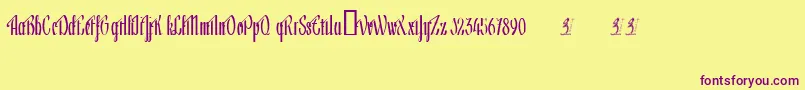 LagegoyescaNormalInwork Font – Purple Fonts on Yellow Background