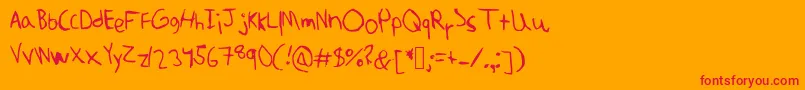 Amuninokia Font – Red Fonts on Orange Background