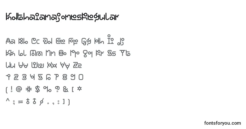 Schriftart KdthaianajonesRegular – Alphabet, Zahlen, spezielle Symbole