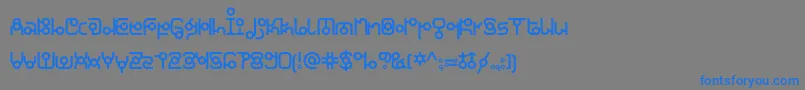 フォントKdthaianajonesRegular – 灰色の背景に青い文字