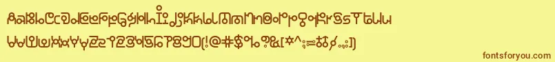 KdthaianajonesRegular Font – Brown Fonts on Yellow Background