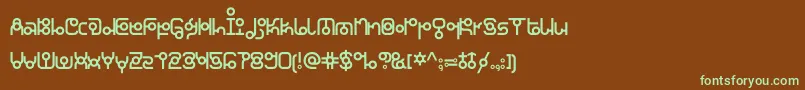 KdthaianajonesRegular Font – Green Fonts on Brown Background