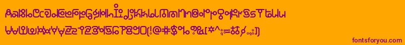 KdthaianajonesRegular Font – Purple Fonts on Orange Background